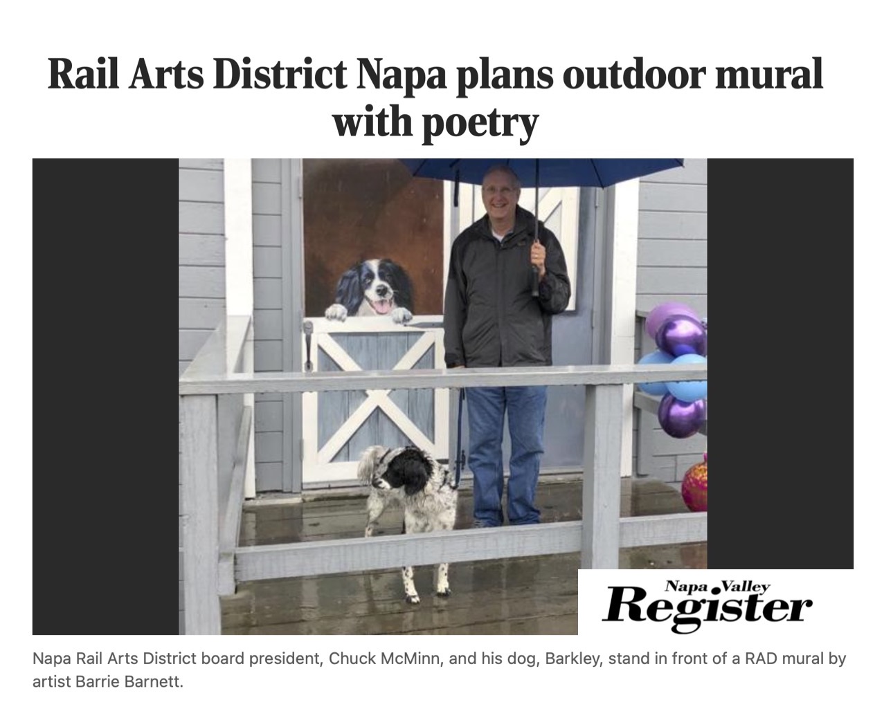 RAIL ARTS DISTRICT NAPA PLANS OUTDOOR MURAL WITH POETRY
