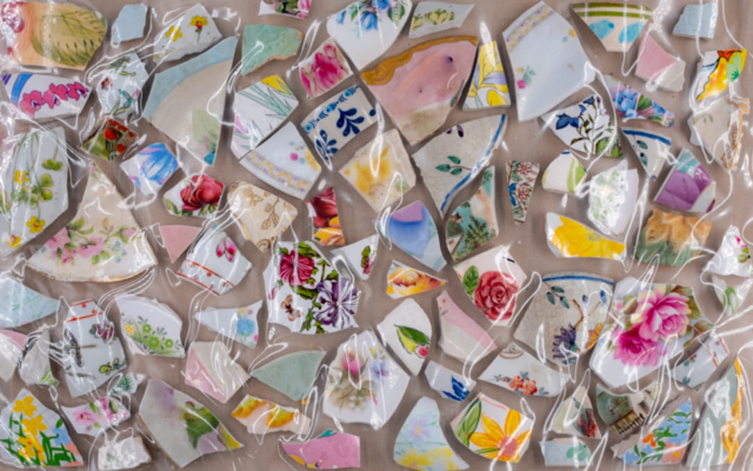 broken ceramic pieces