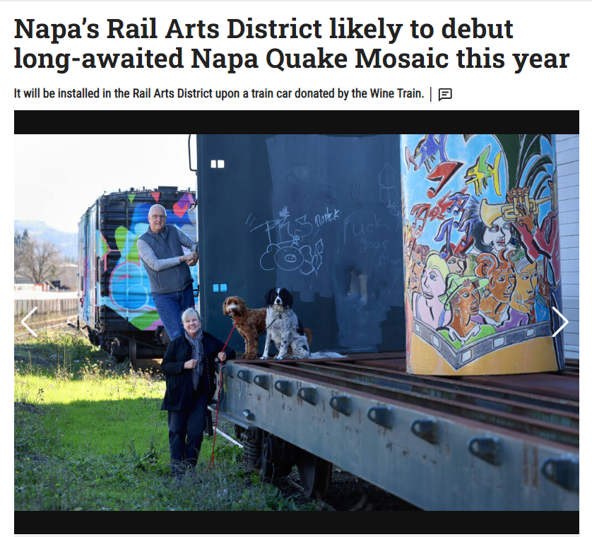 NAPA’S RAIL ART DISTRICTY LIKELY TO DEBUT LONG-AWAITED NAPA QUAKE MOSAIC THIS YEAR